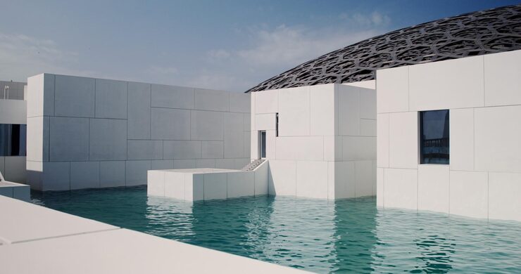 Render de villa contemporánea con piscina